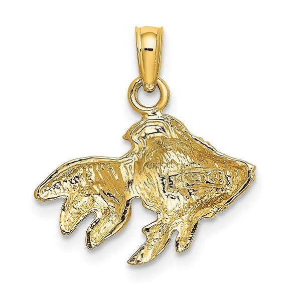 10K Gold 2-D  Textured Gold Fish Charm - Picture 3 of 4